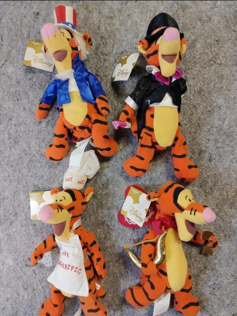 Disney Store Mini Bean Plush Tigger Of The Month Jan,Feb,Jun & Jul 8β 4pc Lot